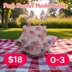 Posh Peanut Muslin Bubble - Red, White, Blue